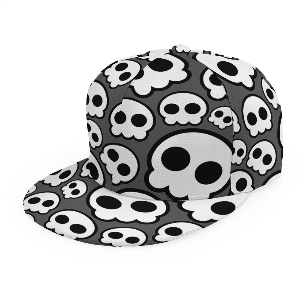 Emo Skull Pattern Print Snapback Cap