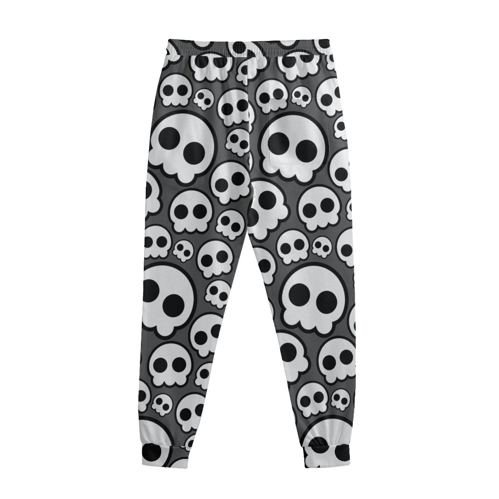 Emo Skull Pattern Print Sweatpants