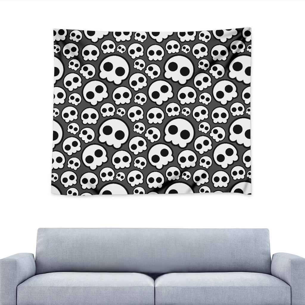 Emo Skull Pattern Print Tapestry