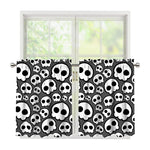Emo Skull Pattern Print Tier Curtains