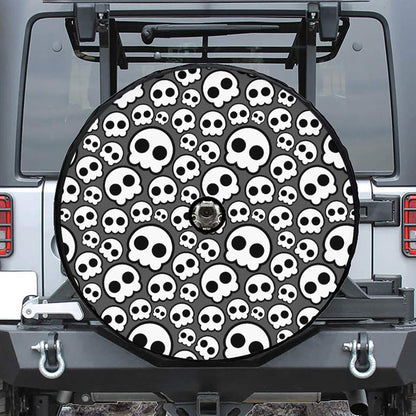 Emo Skull Pattern Print Tire Cover With Camera Hole