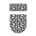 Emo Skull Pattern Print Toilet Lid And Tank Cover Set