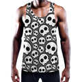 Emo Skull Pattern Print Men's Workout Tank Top