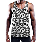 Emo Skull Pattern Print Training Tank Top