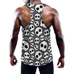 Emo Skull Pattern Print Training Tank Top