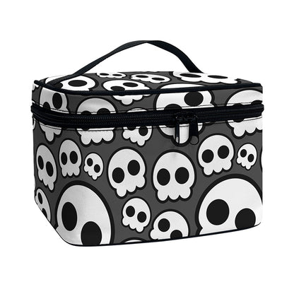 Emo Skull Pattern Print Travel Makeup Bag