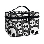 Emo Skull Pattern Print Travel Makeup Bag