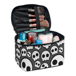 Emo Skull Pattern Print Travel Makeup Bag