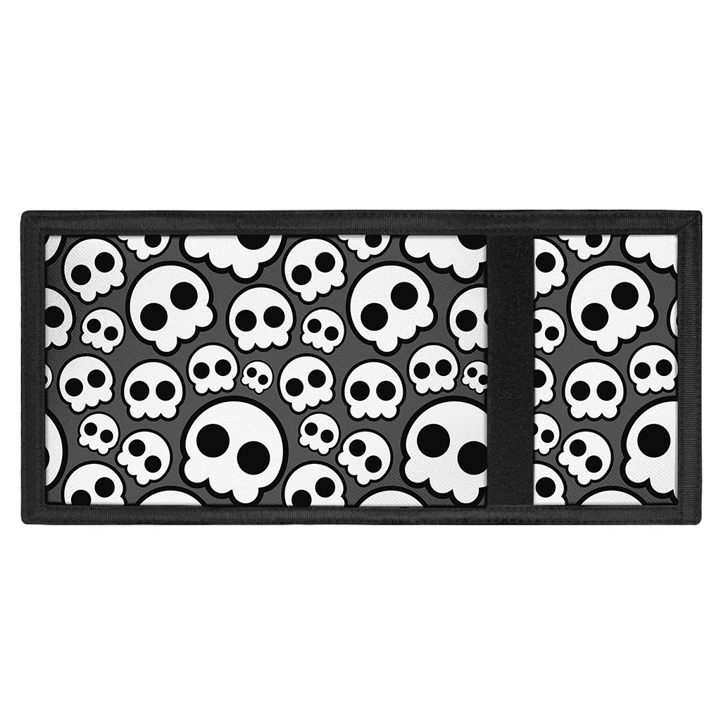 Emo Skull Pattern Print Trifold Wallet
