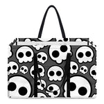 Emo Skull Pattern Print Utility Tote Bag
