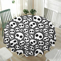 Emo Skull Pattern Print Waterproof Round Tablecloth