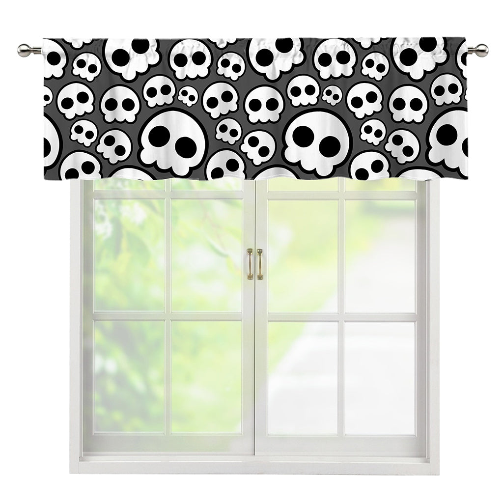 Emo Skull Pattern Print Window Valance