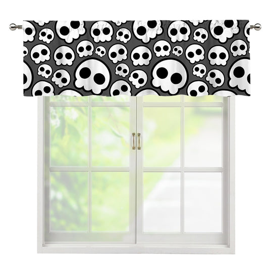 Emo Skull Pattern Print Window Valance