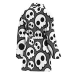 Emo Skull Pattern Print Women's Bathrobe