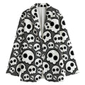 Emo Skull Pattern Print Women's Blazer