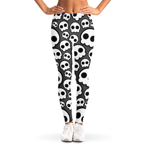 Emo Skull Pattern Print Women's Leggings