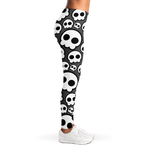 Emo Skull Pattern Print Women's Leggings