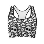 Emo Skull Pattern Print Women's Sports Bra