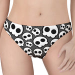 Emo Skull Pattern Print Women's Thong