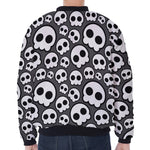 Emo Skull Pattern Print Zip Sleeve Bomber Jacket