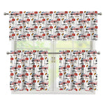 EMS Paramedic Pattern Print 3 Piece Kitchen Curtains