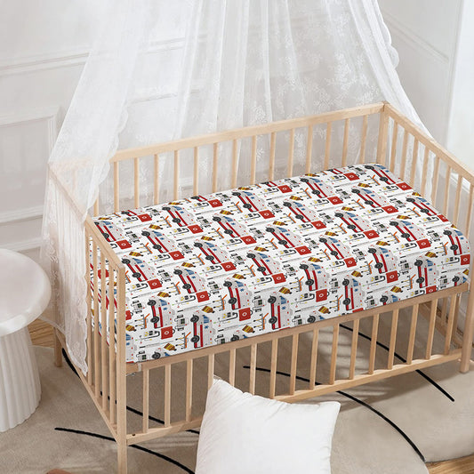 EMS Paramedic Pattern Print Baby Crib Sheet
