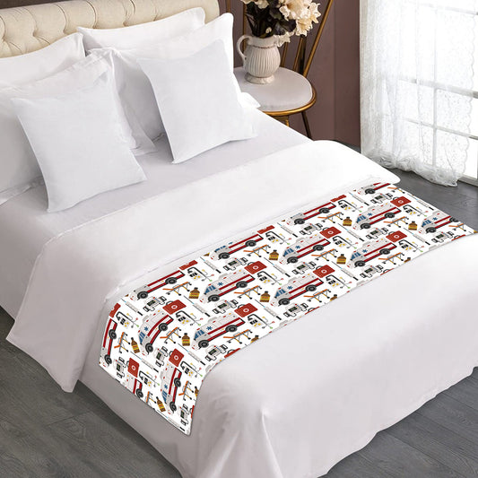 EMS Paramedic Pattern Print Bed Runner
