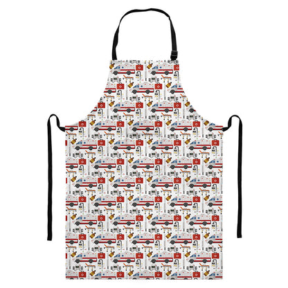 EMS Paramedic Pattern Print Bib Apron With Pocket