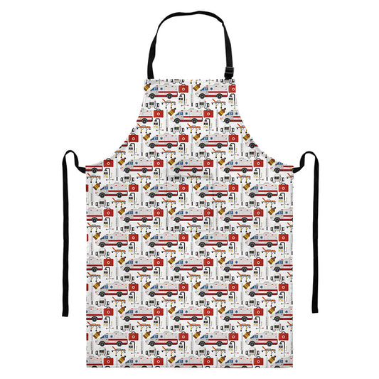 EMS Paramedic Pattern Print Bib Apron With Pocket