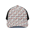 EMS Paramedic Pattern Print Black Mesh Trucker Hat