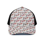 EMS Paramedic Pattern Print Black Mesh Trucker Cap