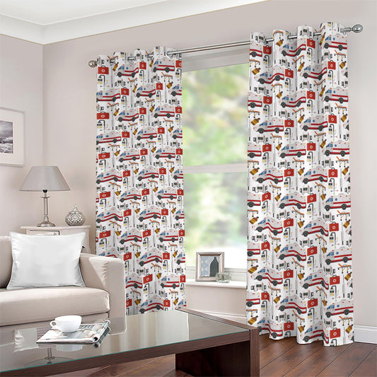 EMS Paramedic Pattern Print Blackout Grommet Curtains