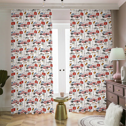 EMS Paramedic Pattern Print Blackout Pencil Pleat Curtains