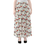 EMS Paramedic Pattern Print Chiffon Maxi Skirt