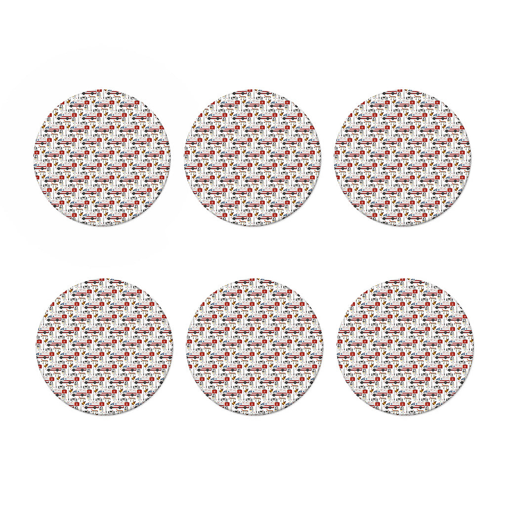 EMS Paramedic Pattern Print Coaster Set