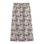 EMS Paramedic Pattern Print Cotton Front Slit Maxi Skirt