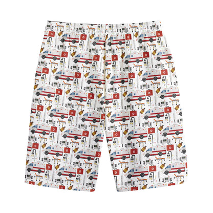 EMS Paramedic Pattern Print Cotton Shorts