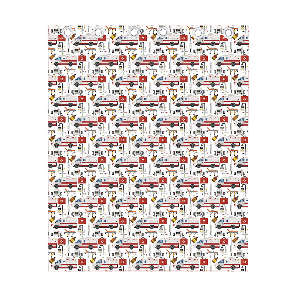 EMS Paramedic Pattern Print Curtain