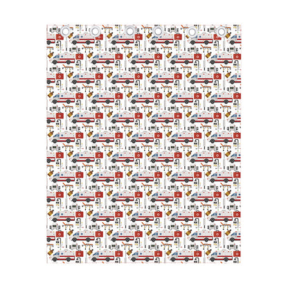 EMS Paramedic Pattern Print Curtain