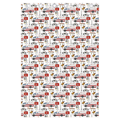 EMS Paramedic Pattern Print Curtain