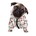 EMS Paramedic Pattern Print Dog Zip Up Hoodie