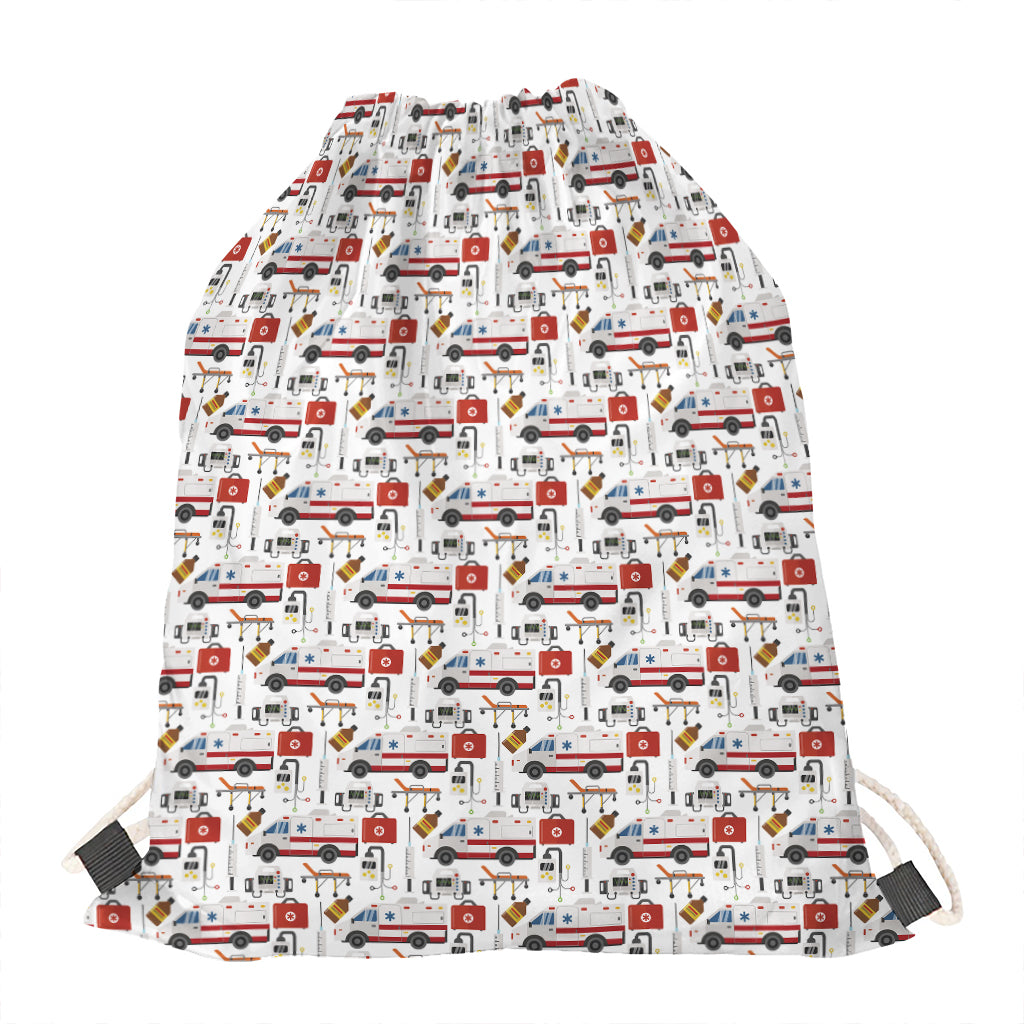 EMS Paramedic Pattern Print Drawstring Bag