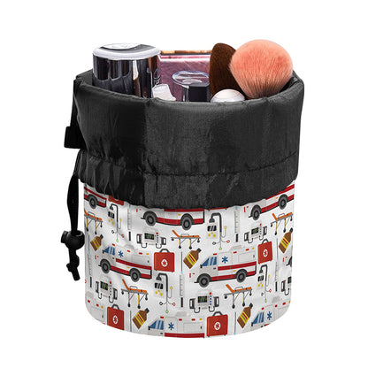 EMS Paramedic Pattern Print Drawstring Makeup Bag