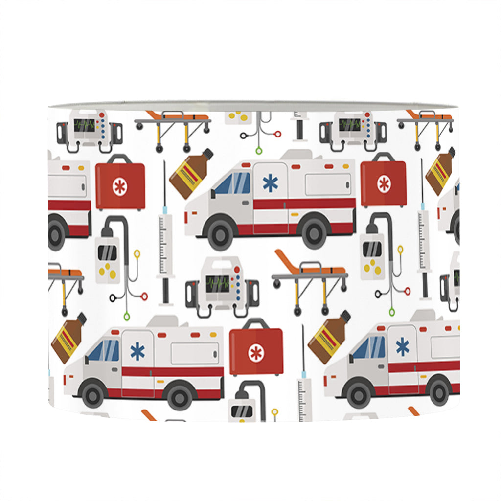 EMS Paramedic Pattern Print Drum Lamp Shade