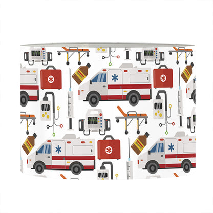 EMS Paramedic Pattern Print Drum Lamp Shade