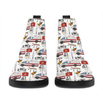 EMS Paramedic Pattern Print Flat Ankle Boots