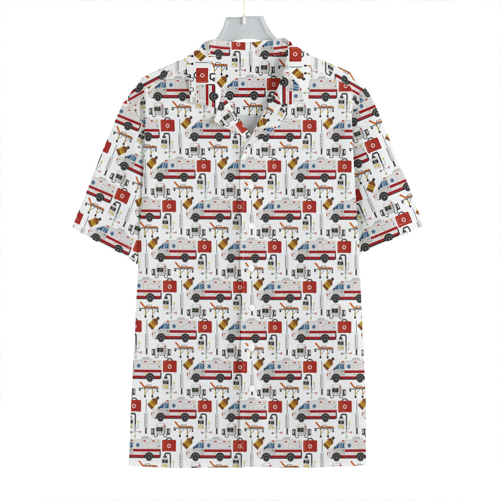 EMS Paramedic Pattern Print Hawaiian Shirt