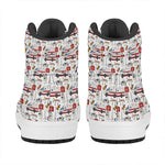 EMS Paramedic Pattern Print High Top Leather Sneakers