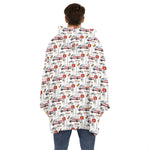 EMS Paramedic Pattern Print Hoodie Blanket