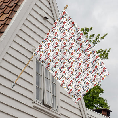 EMS Paramedic Pattern Print House Flag